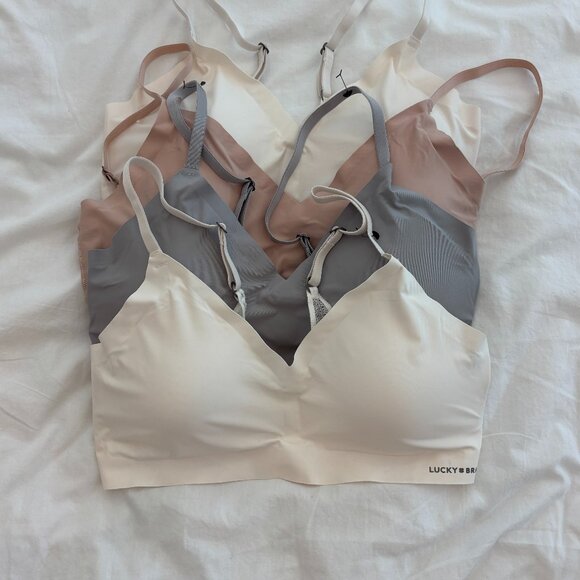 Lucky Brand Seamless Everyday Wireless Bras, L, Neutral Tones, Bundle or Single - Picture 2 of 5